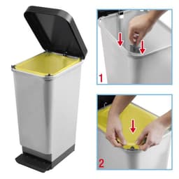 Tontarelli Moda Pedal Bin 45 Ltr Cream-Black image 1