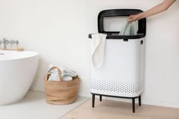 Brabantia Bo Laundry Bin, 2 x 45 Litre White image 0