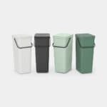 Brabantia Sort & Go Waste Bin, 40L, Light Grey image 4