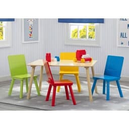 Delta Children Colored Wooden Table and Chairs Set image 3