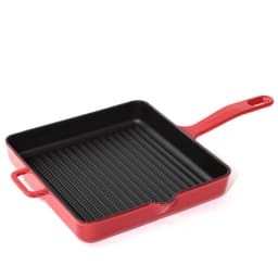 OMS Cast Iron Square Grill Pan With Enamel Coating Red 30 cm image 0