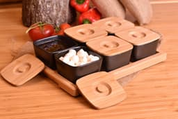 OMS Elisa 13 Pcs Breakfast White Set With Bamboo Lid image 0