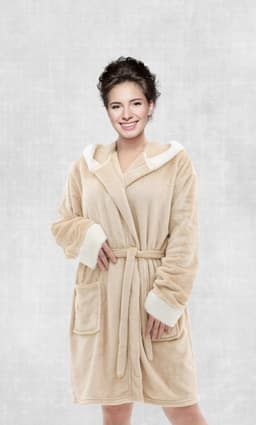 CANNON FLANNEL ROBE Fabric BEG image 0