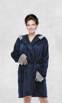 CANNON FLANNEL ROBE Fabric: 100 % Polyester BLU image 0