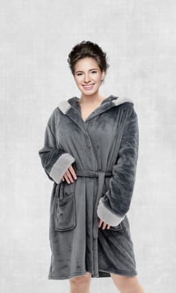 CANNON FLANNEL ROBE GRY image 0