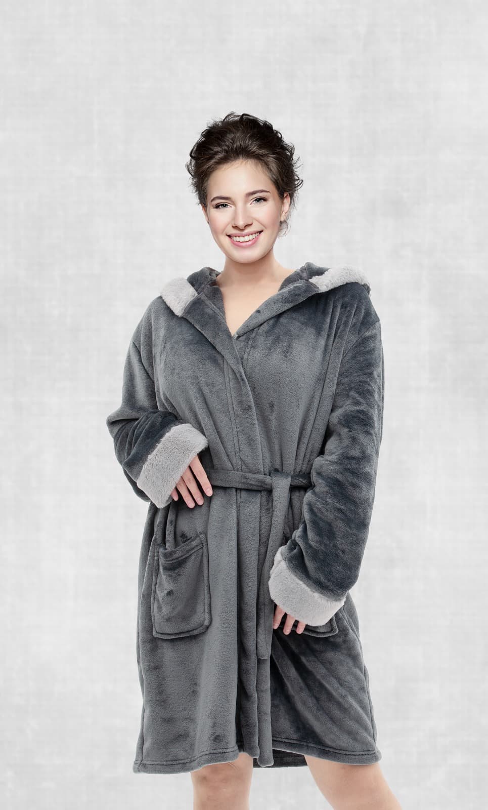 CANNON FLANNEL ROBE GRY