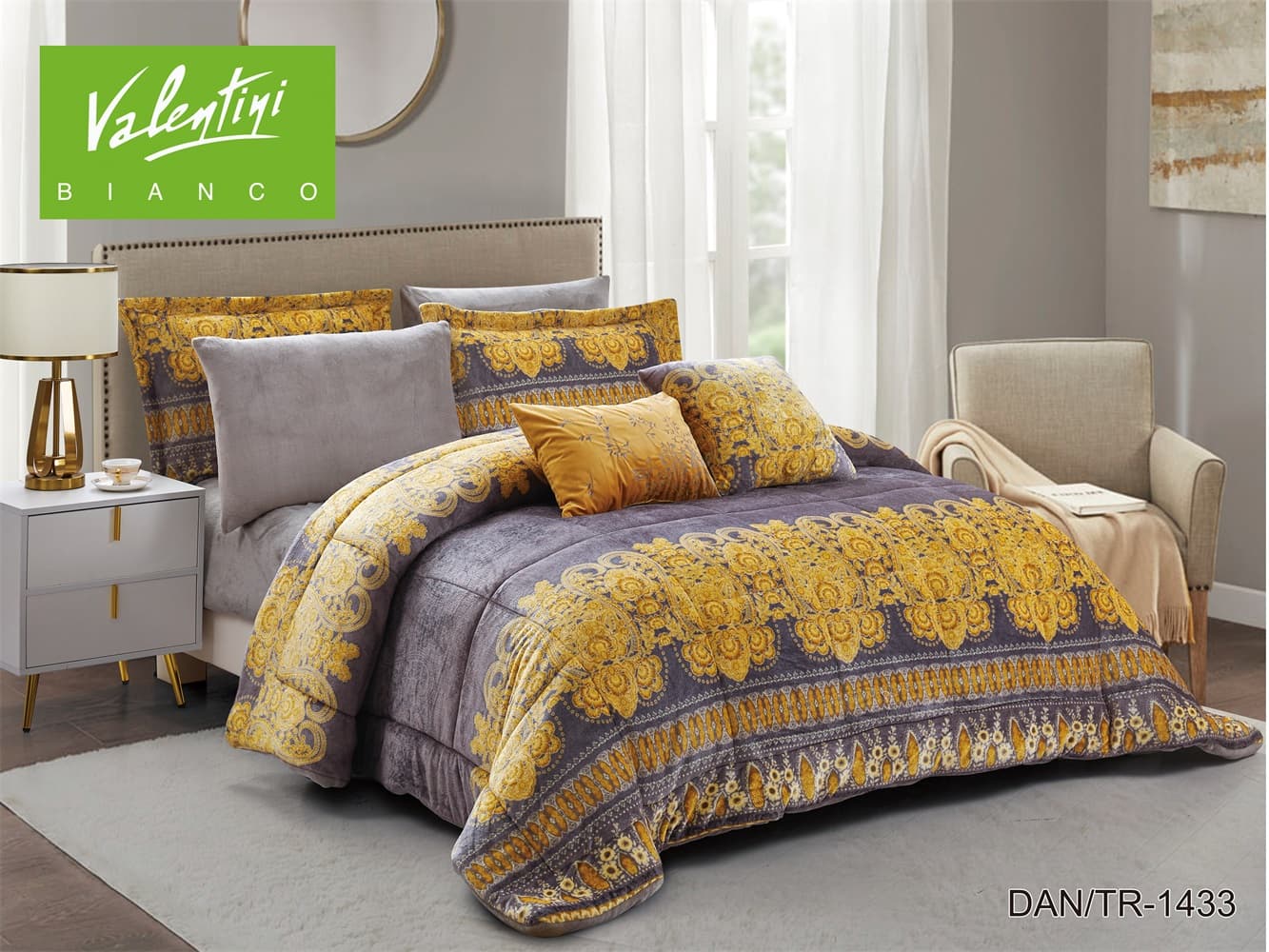 Valentini (k) Soft Print Flannel Comf 8pc