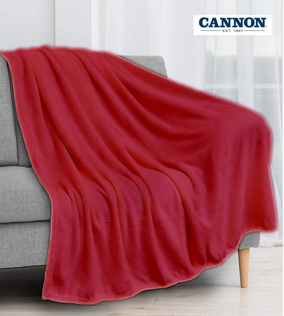 Cannon Plain Cashmere Touch Microfiber Blanket 160×220 Red