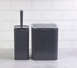 Okyanus Square Striped Bathroom Set of 2 Pcs Grey/Chrome image 0