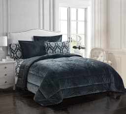 Cannon (T) Plain Flannel W/Prtd Sheet Comf 4Pc Grey image 0