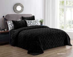 Valentini (K) Plain Flannel B/Sprd 6Pc Black image 0