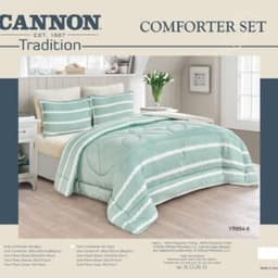 Cannon (K) Jacquard Strp Flannel Comf 6Pc image 0