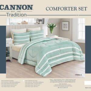 Cannon (K) Jacquard Strp Flannel Comf 6Pc
