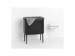 Brabantia Bo Laundry Bin 60Lt. Plastic Lid - Matt Black image 2