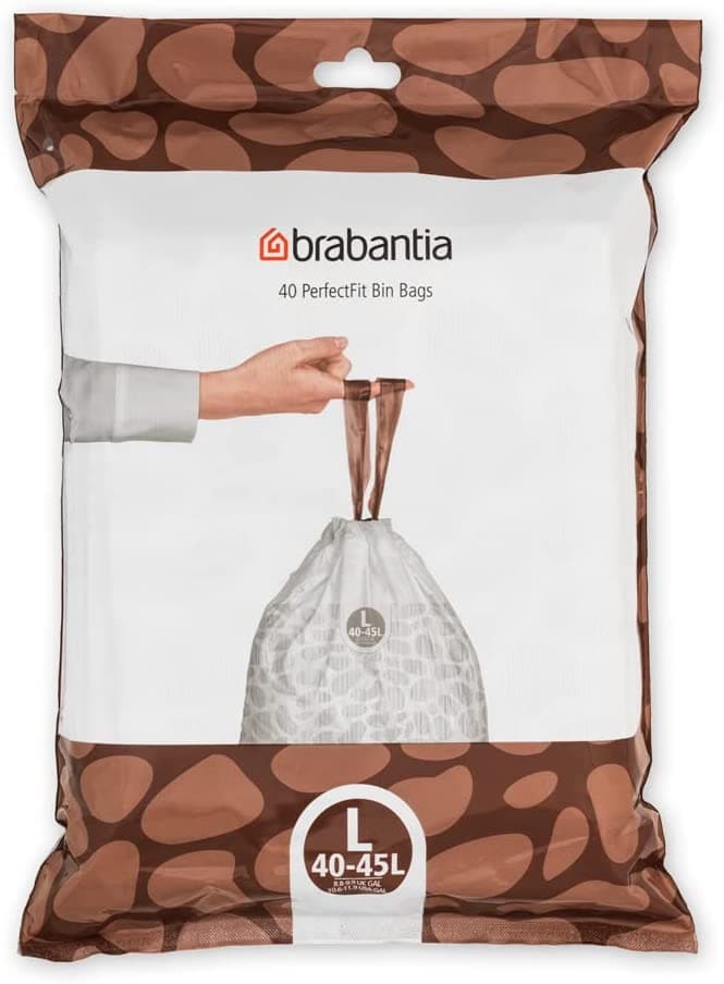 Brabantia Perfect Fit Bin Bags 40-45 Ltr (40 Bags Code L) - White