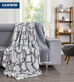 Cannon Flannel Stripe W/jacq & Sherpa Blanket 240×220 image 0