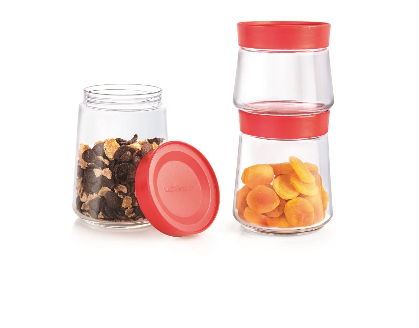 Luminarc Swing Jar Set of 3Pcs with Red Lid