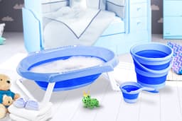 Plast Art Fodable Baby Bath Set of 3 Pcs image 0