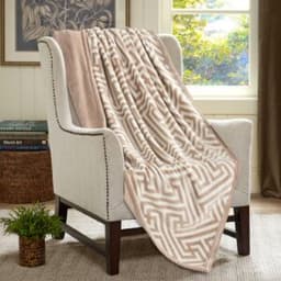Cannon Flannel Links Reverse Design Blnkt 240×220 Beige image 0