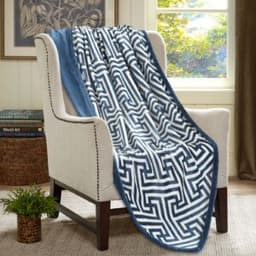 Cannon Flannel Links Reverse Design Blnkt 240×220 Blue image 0