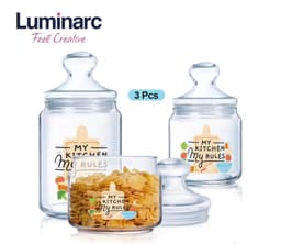 Luminarc Kitchen My Rules 3Pcs Pot Jar Set image 0