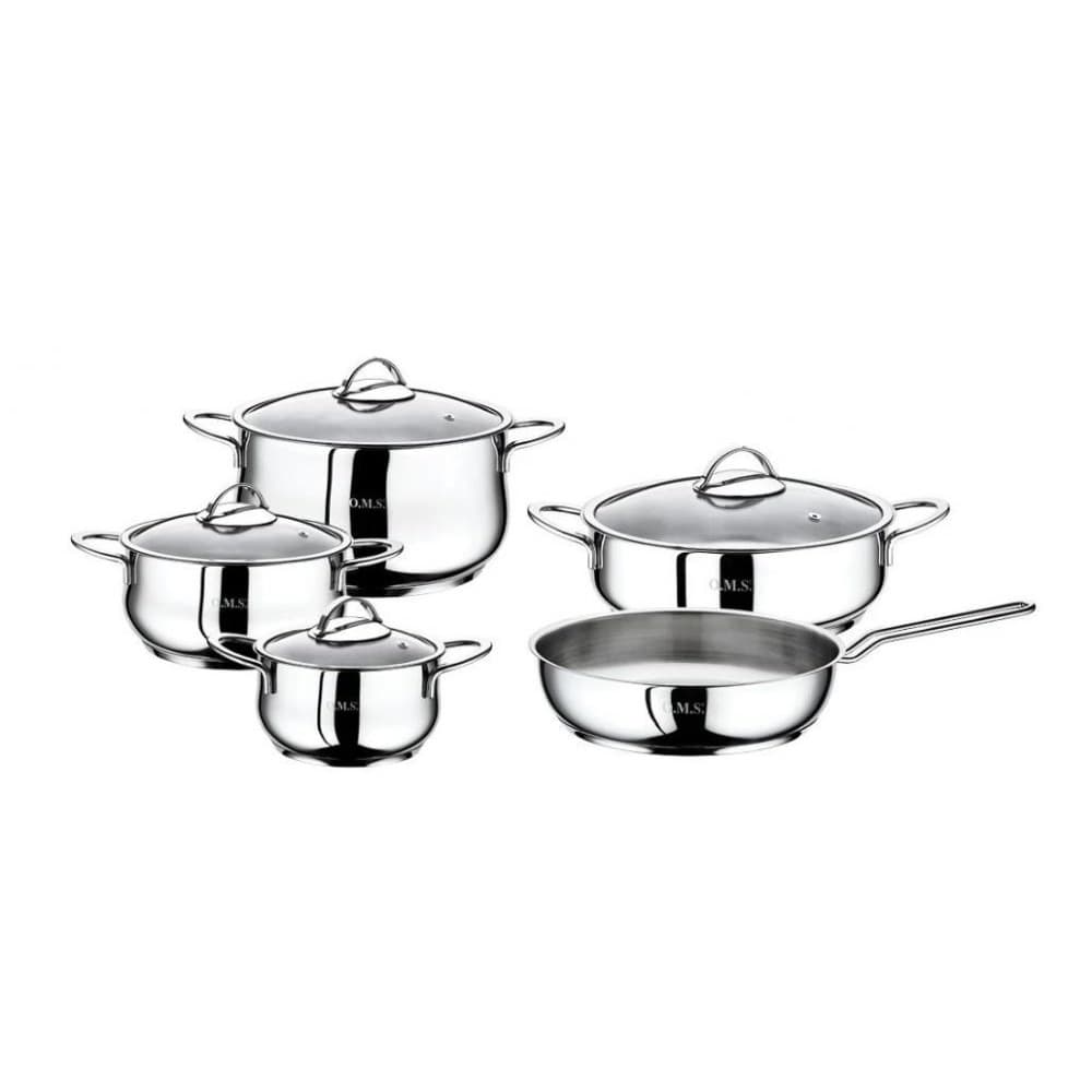 OMS Stainless Steel Cookware Set 9 Pcs