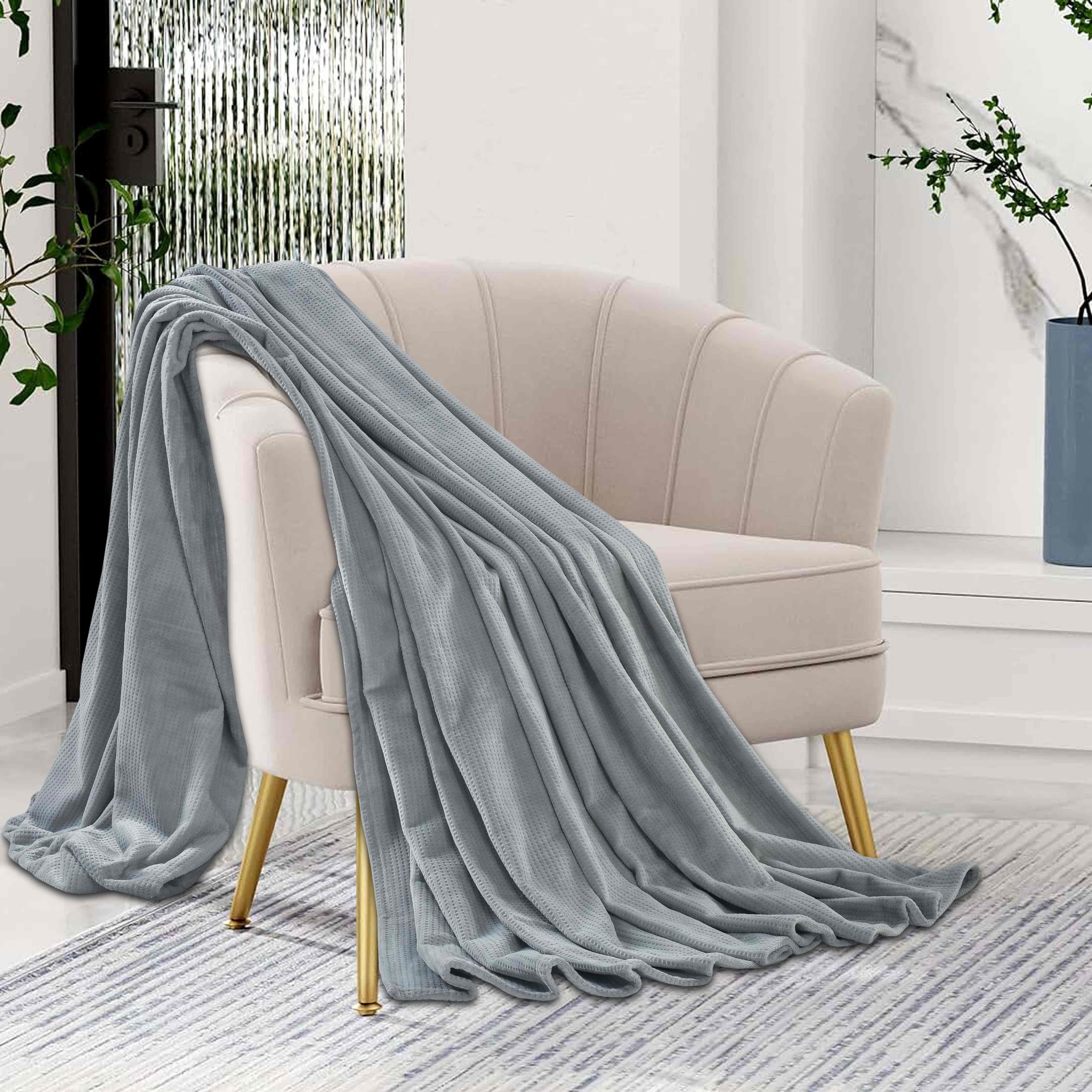 CANNON WAFFLE FLANNEL BLANKET GRY 160x220CM