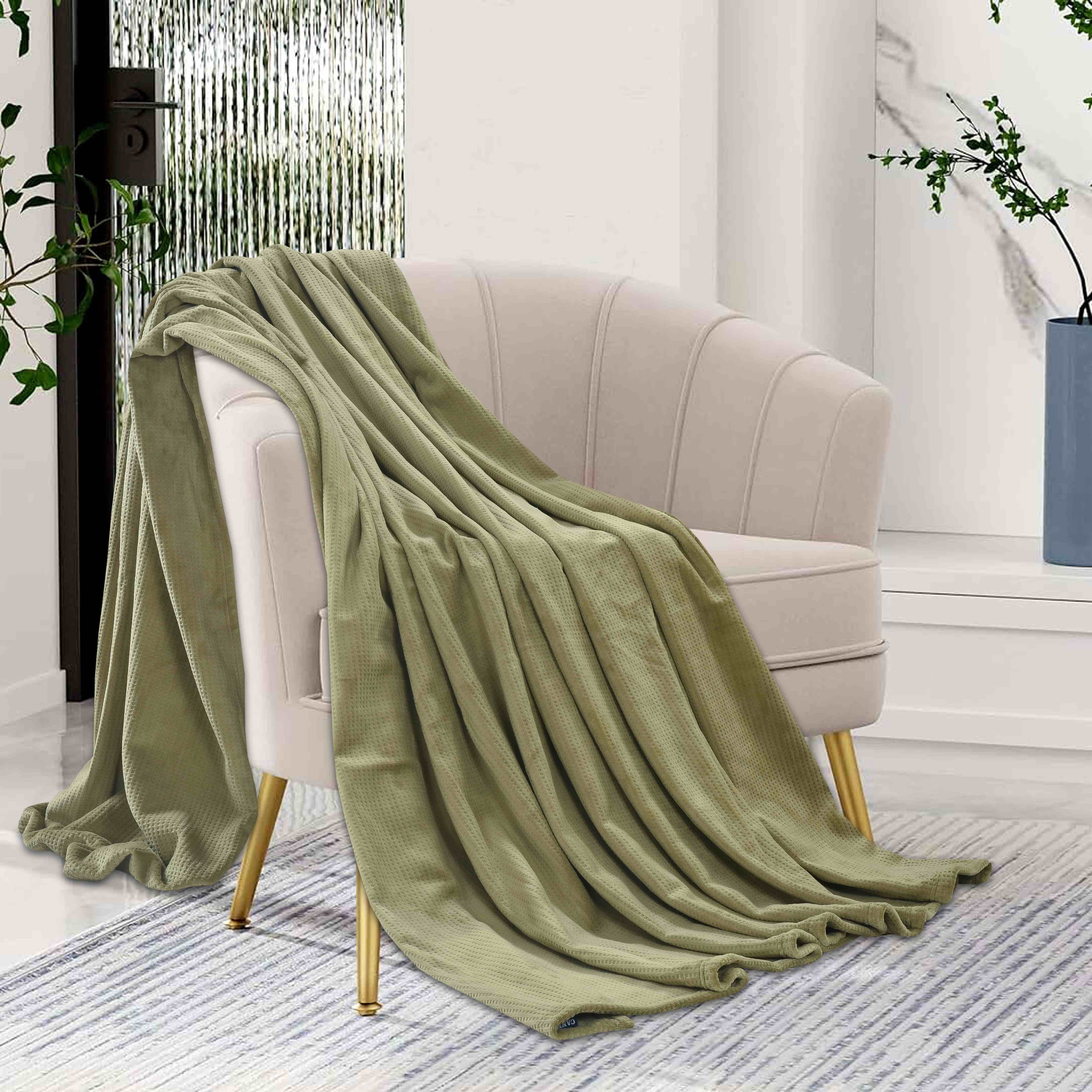 CANNON WAFFLE FLANNEL BLANKET OLV 240x220CM