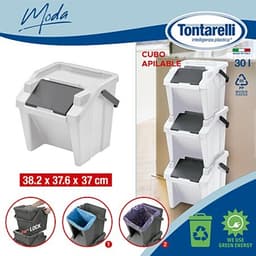 Tontarelli Moda Stackable Waste Bin 30L With Handle image 1