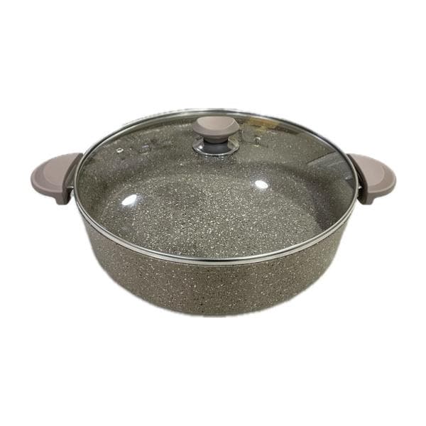 OMS Granite Low Casserole 35x9.5cm Brown
