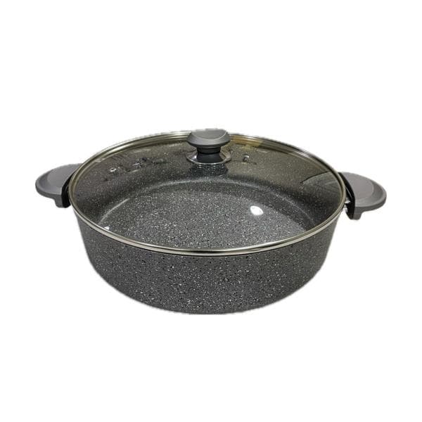 OMS Granite Low Casserole 35x9.5cm Grey