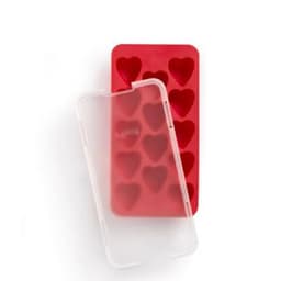 Lekue Heart Ice Cube Tray with Lid Red image 0