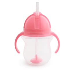 Munchkin Any Angle™ Weighted Straw Trainer Cup 210 ML +6 Months - Pink image 0