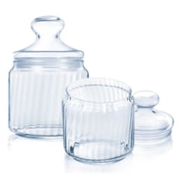 Luminarc Food Jars Plain Stripes Set of 2 Pcs 0.75 Ltr image 0