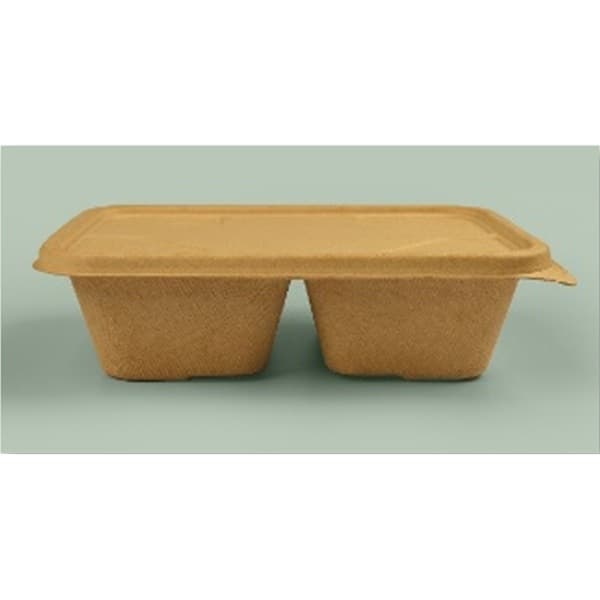 "Weavers FZ TSW Bagasse Container Rectangle 1L -50:50 C + LID -  5 PCS