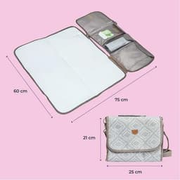 MOON Portable Diaper Changing Station -Waterproof Foldable Baby Travel Changing Bag kit -Beige image 3