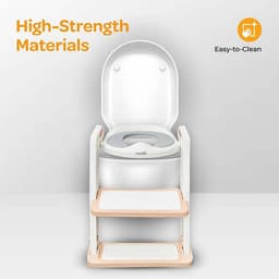 MOON Kids Step Stool Potty Trainer Seat -White & Gold image 4