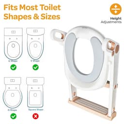 MOON Kids Step Stool Potty Trainer Seat -White & Gold image 2