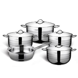 OMS Stainless Steel All Casseroles Cookware Set of 9 Pcs image 0