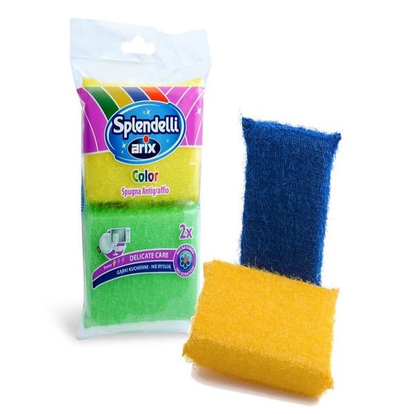 ARIX SPLENDELLI Synthetic Colored Anti-Scratch Sponge 2 pcs