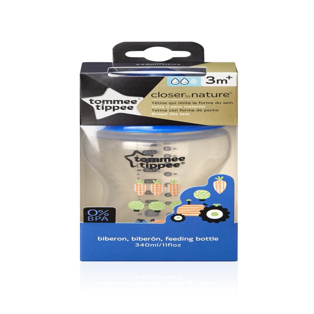 Tommee Tippee Easi-Vent Decorative Feeding Bottle 340ml Blue