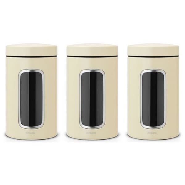 Brabantia Canister 1.4 Ltr Set of 3 - Almond