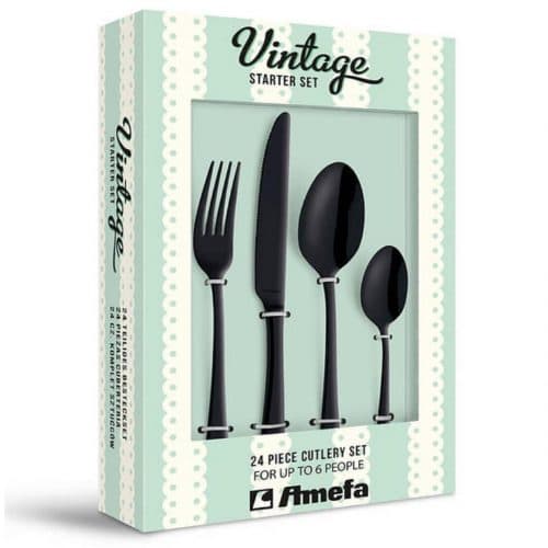 Amefa Austin 24 pcs Cutlery Set - Black