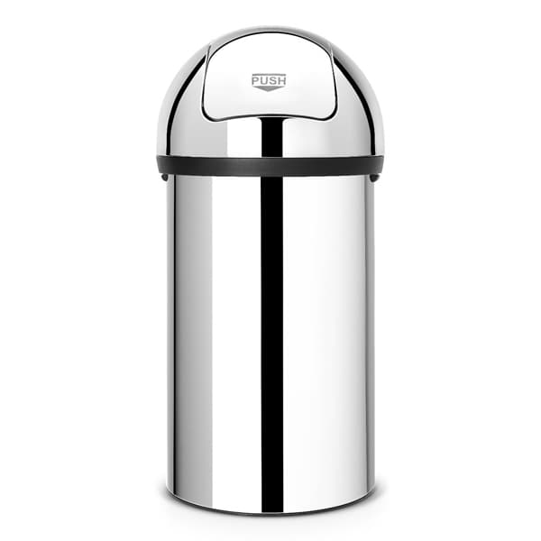 Brabantia Push Bin 60 Ltr - Brilliant Steel