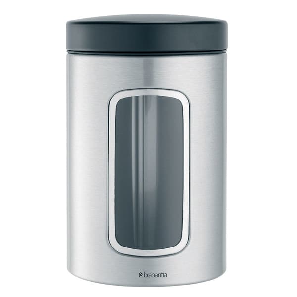 Brabantia Window Canister 1.4 Lt - Matt Steel