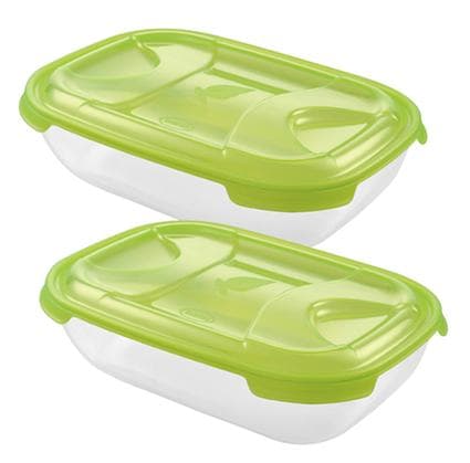 Tontarelli Food Container Nuvola Frigo Rectangular Set 2x2L (Assorted Colors)