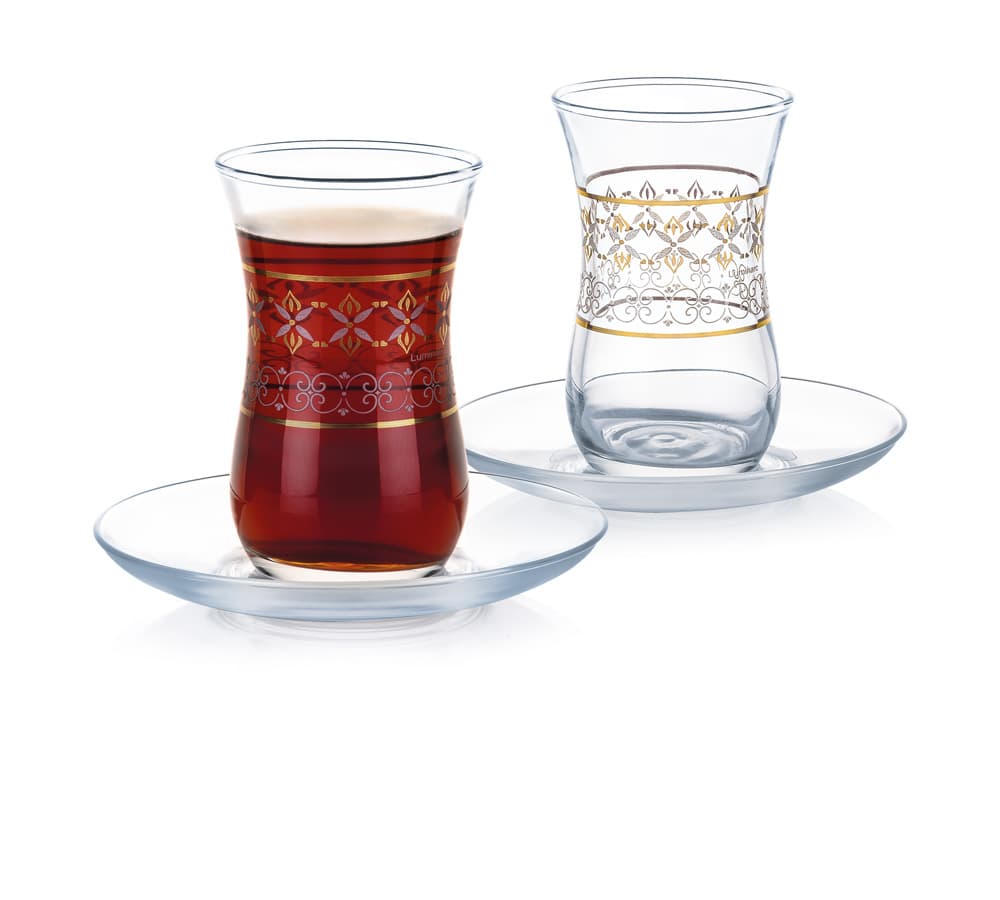 طقم استكانات مع صحون زاري 6 قطع من لومينارك