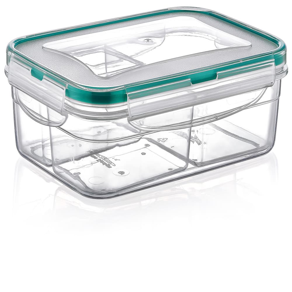 Plast ART Rectangular Divided Fresh Box 0.50 + 0.25 + 0.25 Ltr