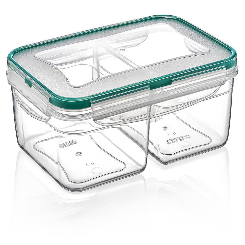 Plast ART Rectangular Divided Fresh Box (2 x 1.0 Ltr)