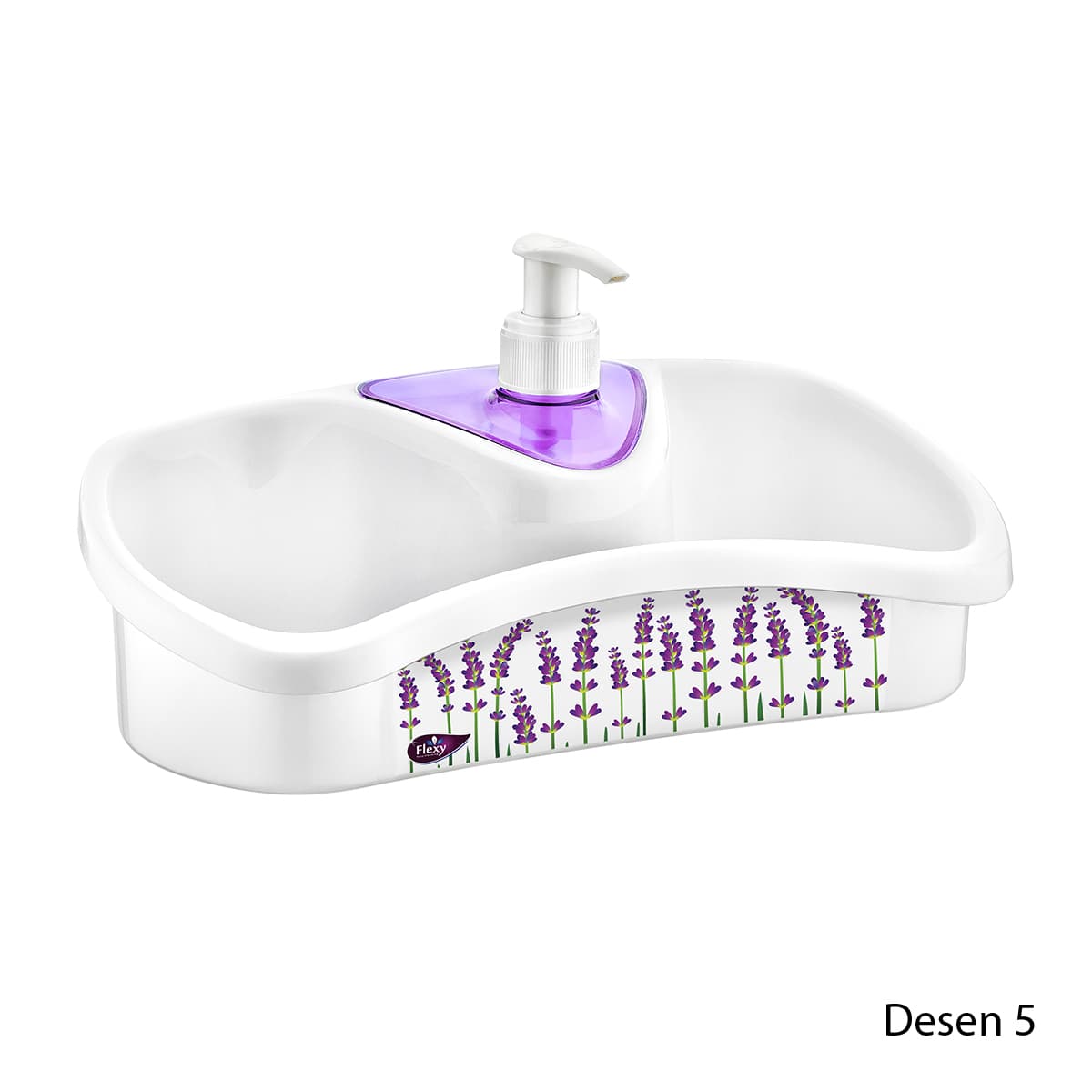 Plast ART Soap Dispenser & Sponge Holder 26x12x13cm (Assorted Designs)